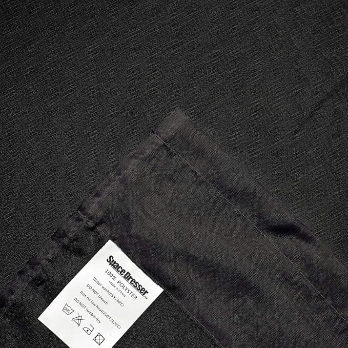 SpaceDresser Sheer Voile Window Treatment Rod Pocket Curtain Panels for Kitchen Bedroom Living Room Drapes Sunlight Filtering Privacy Semi Home Decor Assorted (Black, 52 W x 96 L)