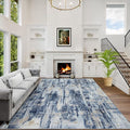 5x7 Area Rugs Washable Rug: Modern Abstract Living Room Rug Soft Anti-Skid Thin Carpet Indoor Floor Non-Shedding Carpets for Bedroom Dining Room Farmhouse Nursery Home Office - Blue Gold