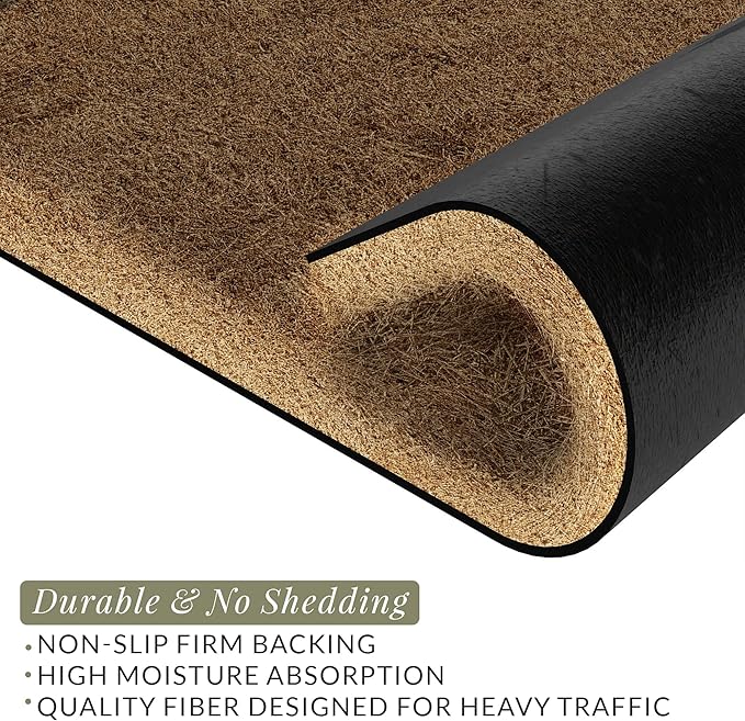 Barnyard Designs Doormat Welcome Mat for Outdoors, Large Front Door Entrance Mat, Brown (Hello, 30x17)