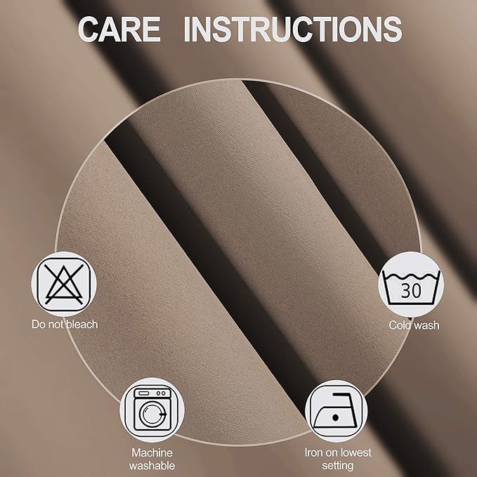 LEMOMO Cappuccino Blackout Curtains 38 x 54 Inch Length/Set of 2 Curtain Panels/Thermal Insulated Room Darkening Blackout Curtains for Bedroom