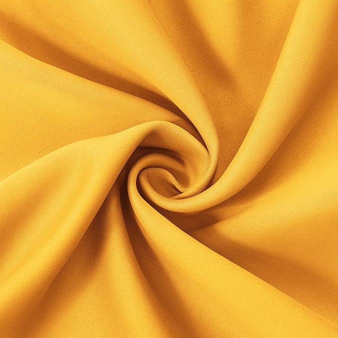LEMOMO Yellow Thermal Blackout Curtains/42 x 72 Inch/Set of 2 Panels Room Darkening Curtains for Bedroom