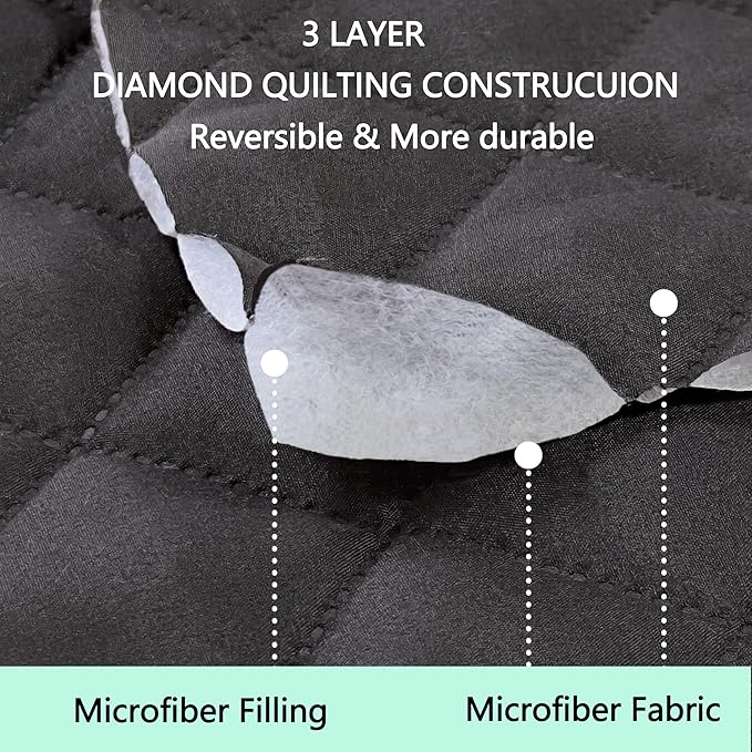 Reversible Oversized Sofa Covers Couch Cover Furniture Protector for Dogs Elastic Straps Water Resistant(XLSofa,Dark Grey/Light Grey)