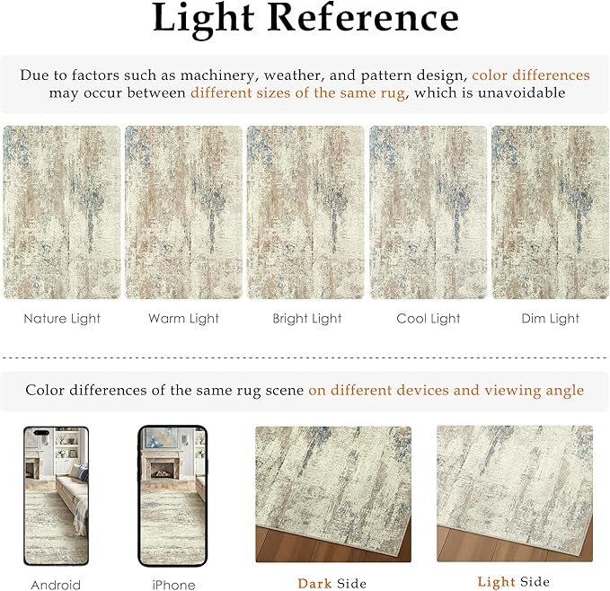 2x6 Runner Rug Washable Beige Brown Abstract Modern Neutral Hallway Carpet Non Slip Low Pile Indoor Kitchen Carpet Contemporary Aesthetic Long Rug Bathroom Bedroom Laundry