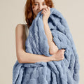 Bedsure GentleSoft Ashley Blue Throw Blanket for Couch - Super Soft Cozy Blankets Gifts for Kids Girls, Cute Small Fleece Throws for Bedroom Home Decor, 50x70 Inches