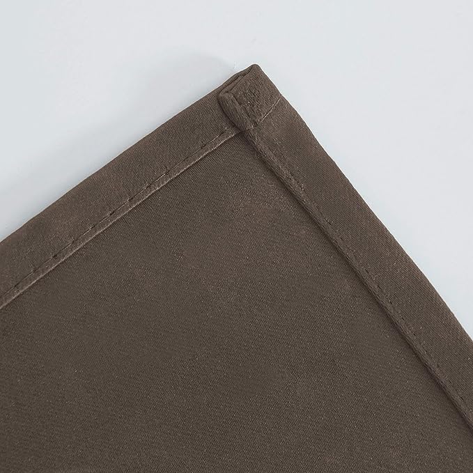 LEMOMO Chocolate Brown Blackout Curtains 66 x 63 Inch Length/Set of 2 Curtain Panels/Thermal Insulated Room Darkening Blackout Curtains for Bedroom