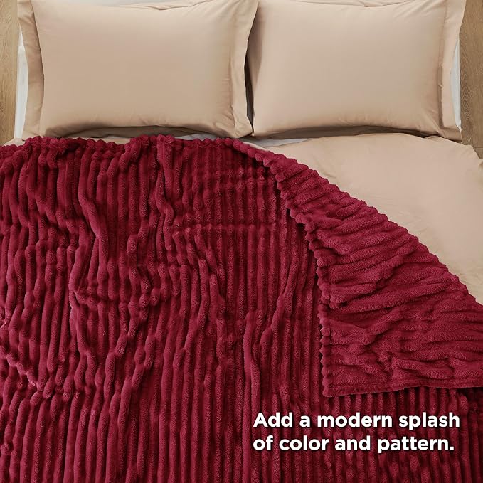 Bedsure GentleSoft Red California King Size Blanket for Bed - Cozy Soft Blankets for Women, Cute Small Fleece Throws for Girls, Birthday Gifts for Women, 102x96 Inches