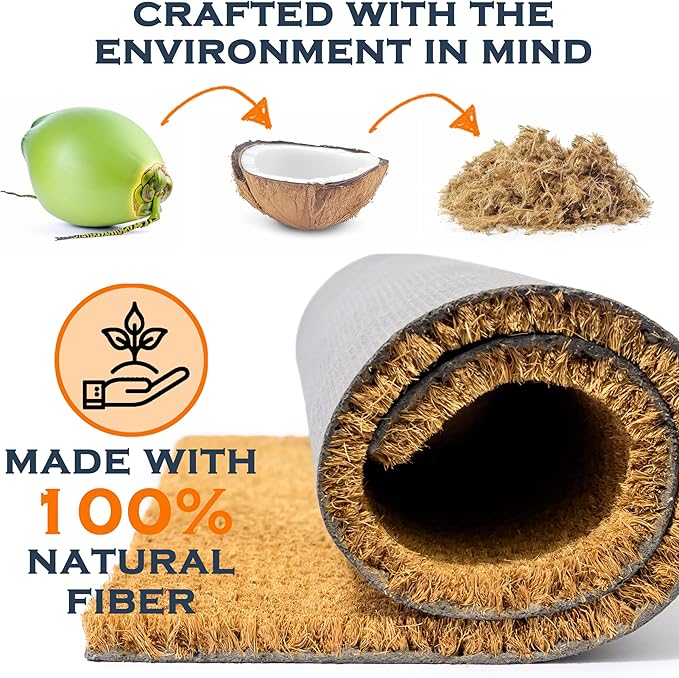 MAINEVENT Plain Coir Doormat Bulk 30x17 Inch, Blank Door Mat 10 Pack for Crafting Painting, Welcome Mat for Crafts