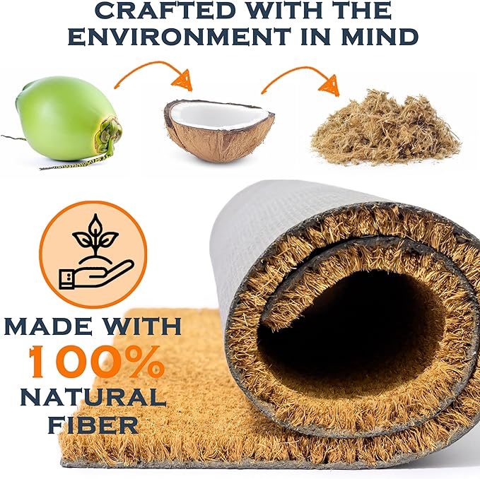 MAINEVENT Blank Doormat Coir 30x17 Inch for Screen Printing, Plain Door Mat for Outdoor Painting