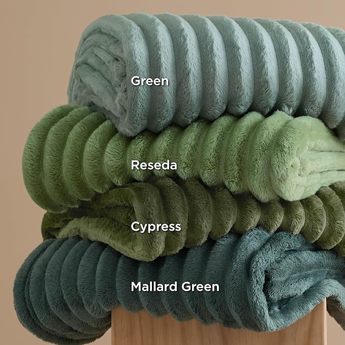 Bedsure GentleSoft Twin XL Blanket for Bed - Cozy Soft Blankets for Women, Cute Small Fleece Throws for Girls, Birthday Gifts for Women Decor Gifts, Moss, 66x90 Inches