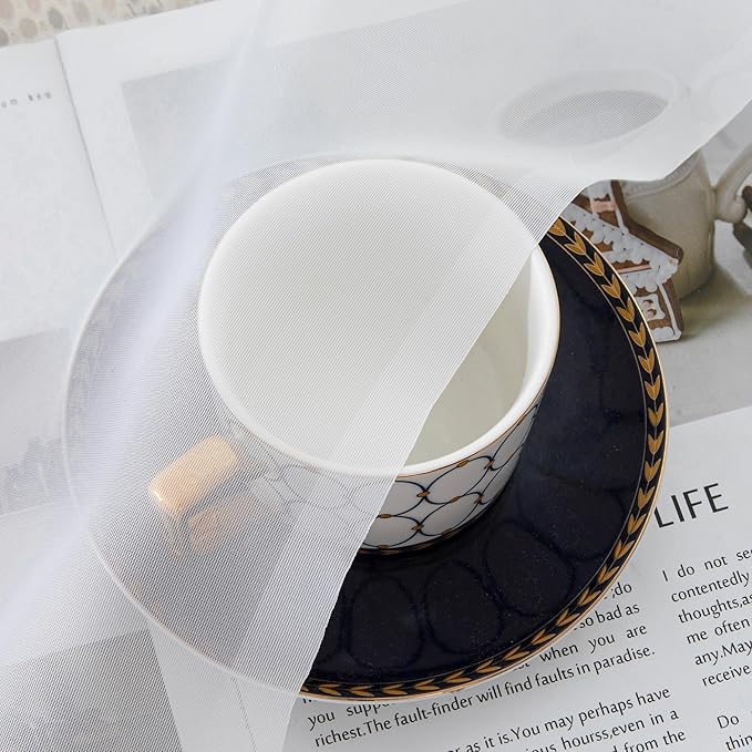 Aiyufeng Voile Sheer Window Curtains 120 inch Extra Long, Rod Pocket Elegant and Airy Drapes Translucent Window Treatments for Living Room/Bedroom, White, 40" Wx120 L, 2 Panels=80" Wide