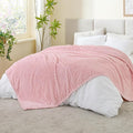 BEDELITE Fleece Blanket - 3D Jacquard Decorative Pink Queen Size Blankets for Bed, Soft and Cozy Warm Plush Fluffy Blanket All Seasons Suitable, 90x90Inches