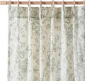 jinchan Pinch Pleated Curtains Floral Linen Blend Curtains for Living Room 84 Inches Length Green Peony Flower Printed Curtain Rod Pocket Back Tab Farmhouse Drapes with Hooks Set 2 Panels