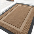 OLANLY Front Door Mat Indoor Outdoor Entrance, Waterproof All-Season, All-Weather Doormat, Sturdy Natural Rubber, Fade Resistant, Low Profile, Easy Clean Patio Porch Entryway Mat, 33x21, Light Brown