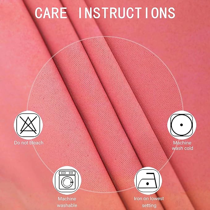 LEMOMO Blackout Curtains 66 x 84 inch/Coral Curtains Set of 2 Panels/Thermal Insulated Room Darkening Bedroom Curtains