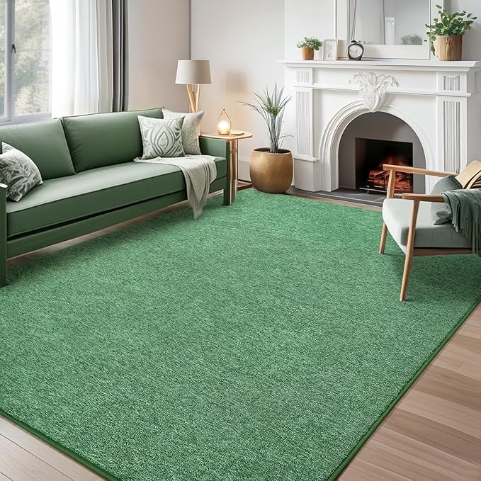 AROGAN Washable 5×7 Living Room Rug, Modern Area Rugs with Soft Memory Foam for Bedroom, Minimalist Non-Slip Indoor Floor Carpet for Dining Room Office Kids Playroom Decor, Sage Green