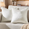 GIGIZAZA Beige Pillow Covers 22x22: Pack of 2 Throw Pillows Soft Solid Covers - Velvet Decorative Modern Couch Big Cushion Covers,Living Room,Bedroom,Sofa
