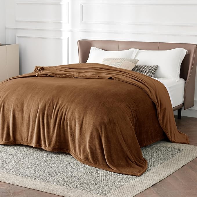 Bedsure GentleSoft Fleece Bed Blankets Full Size Orange - Soft Lightweight Plush Fuzzy Cozy Luxury Blanket Microfiber, 84x90 inches