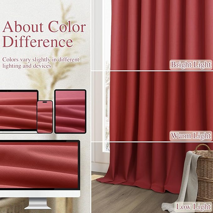 Guken 100% Blackout Linen Curtains 63 Inch Length 2 Panels Set for Living Room Bedroom Back Tab/Rod Pocket Thermal Insulated Black Out Drapes Room Darkening Farmhouse Window Curtains 52x63