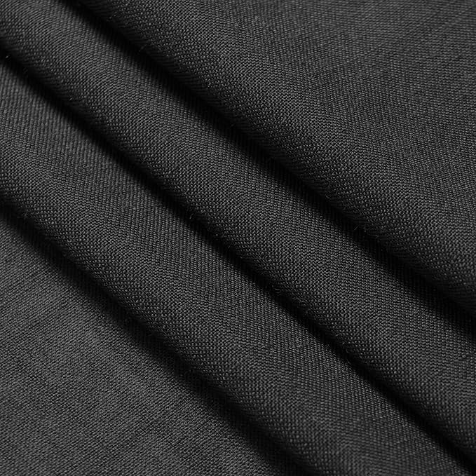 Black Kitchen Cafe Curtains 45 Inch Length 2 Panel Set Back Tab Pocket Semi Sheer Light Filtering Short Curtain Modern Farmhosue Small Curtains for Basement Window Bathroom Living Room 52x45