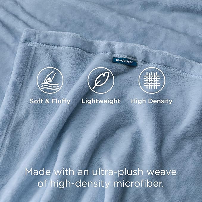 Bedsure GentleSoft Fleece King Size Blankets for Bed Light Blue - Soft Lightweight Plush Cozy Fuzzy Luxury Microfiber, 108x90 inches