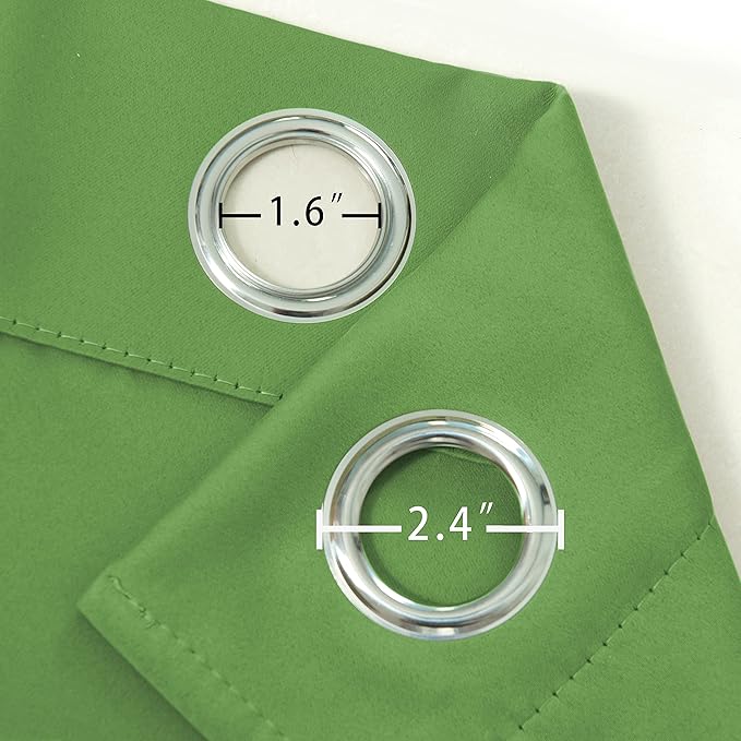 LEMOMO Light Green Bedroom Blackout Curtains for Living Room/42 x 63 Inch Long/Set of 2 Panels Thermal Insulated Fashion Boys Room Curtains