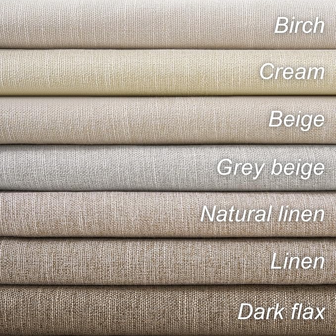Topfinel Beige White Linen Blackout Curtains 63 Inches Long 2 Panels for Small Window Natural Birch Boho Farmhouse Linen Blend Texture Insulated Hook Belt Back Tab Pocket Pleated Drapes (W52 x L63)