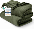 Bedsure GentleSoft Fleece Throw XL Blanket Olive Green - 300GSM Soft Lightweight Plush Cozy Blankets for Bed, Sofa, Couch, Travel, Camping, 50x70 inches
