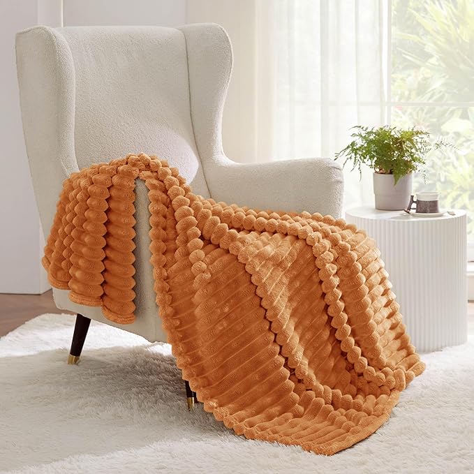 Bedsure GentleSoft Orange Twin XL Blanket for Bed - Cozy Soft Fall Blankets for Women, Cute Small Fleece Throws for Girls, Birthday Gifts for Women, 66x90 Inches