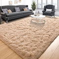 Tepook Super Soft Fluffy Rugs for Bedroom, Shag 5x8 Area Rugs for Living Room, Modern Shaggy Rug Fuzzy Carpets for Kids, Plush Indoor Nursery Home Decor Rug with Non-Slip Bottom, Beige